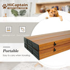 HiCaptain decorative pet crate wood shelf displaying home decor items in a living room