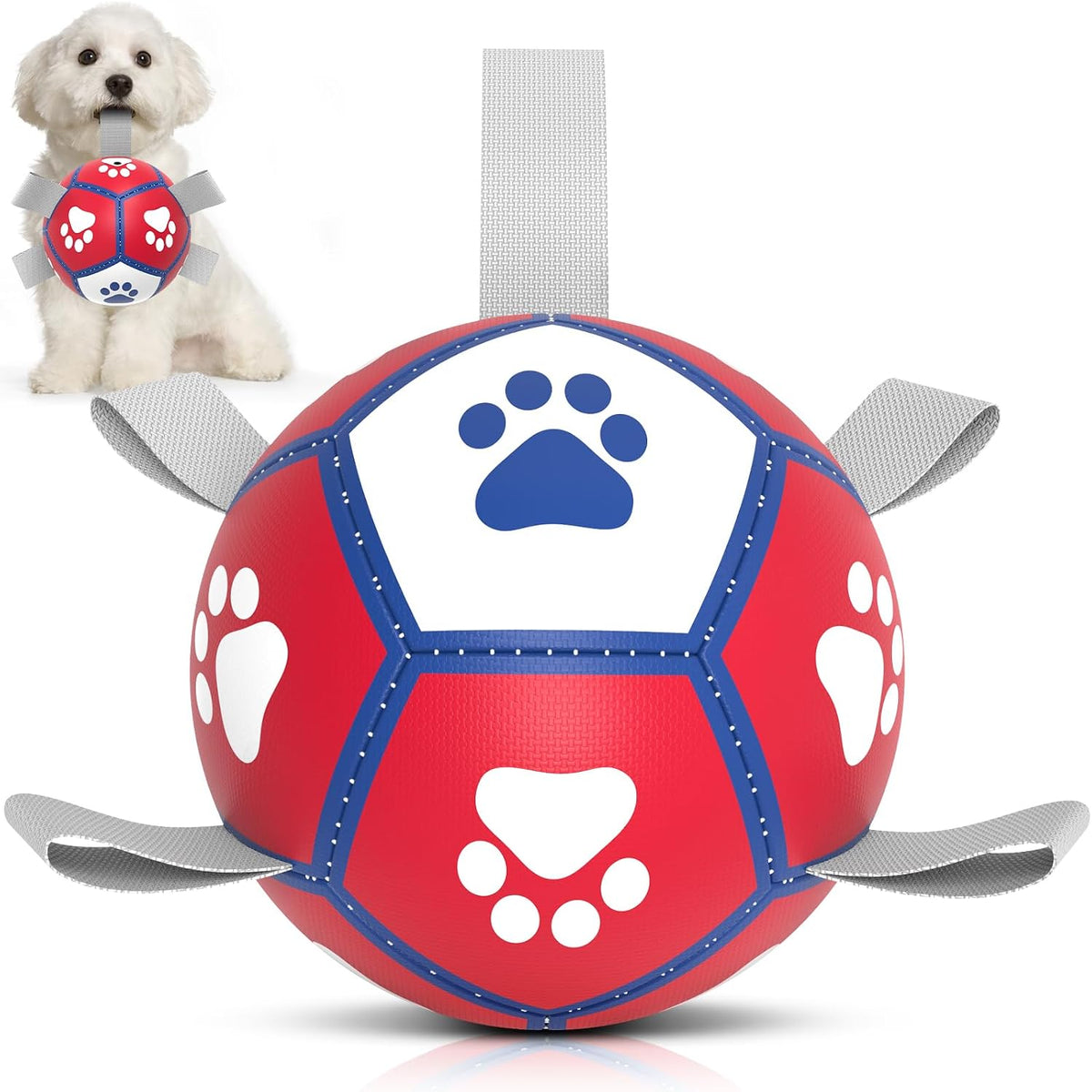 Diman Balls for Dogs with Straps - 6 Inch Dog Toy Balls for Small Medium Dogs, Outdoor & Water Fetch Toy for Birthday, Red - Image 11