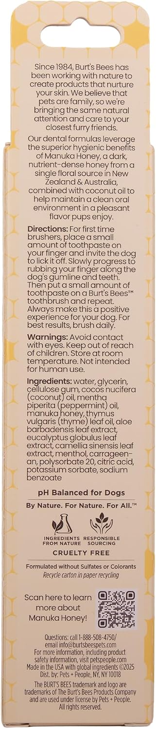 Burt's Bees pet oral care routine toothpaste for young dogs