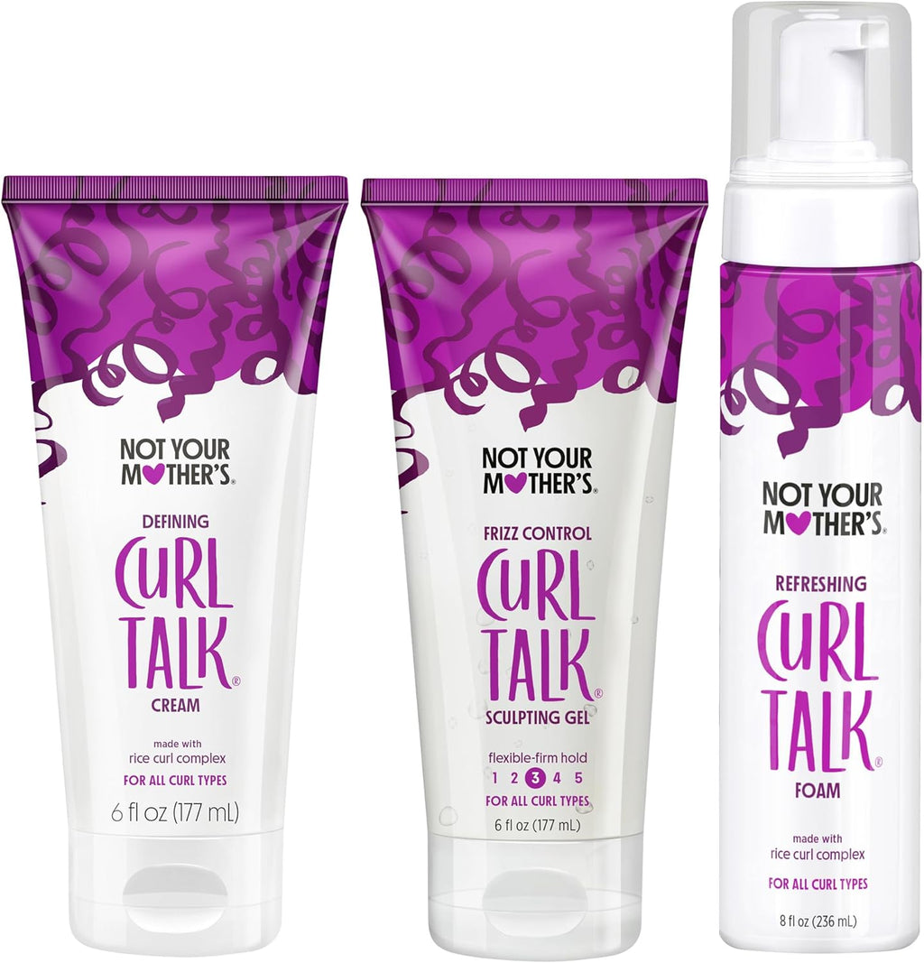 Not Your Mother's Curl Talk Styling Three Pack front view displaying the complete hair kit.