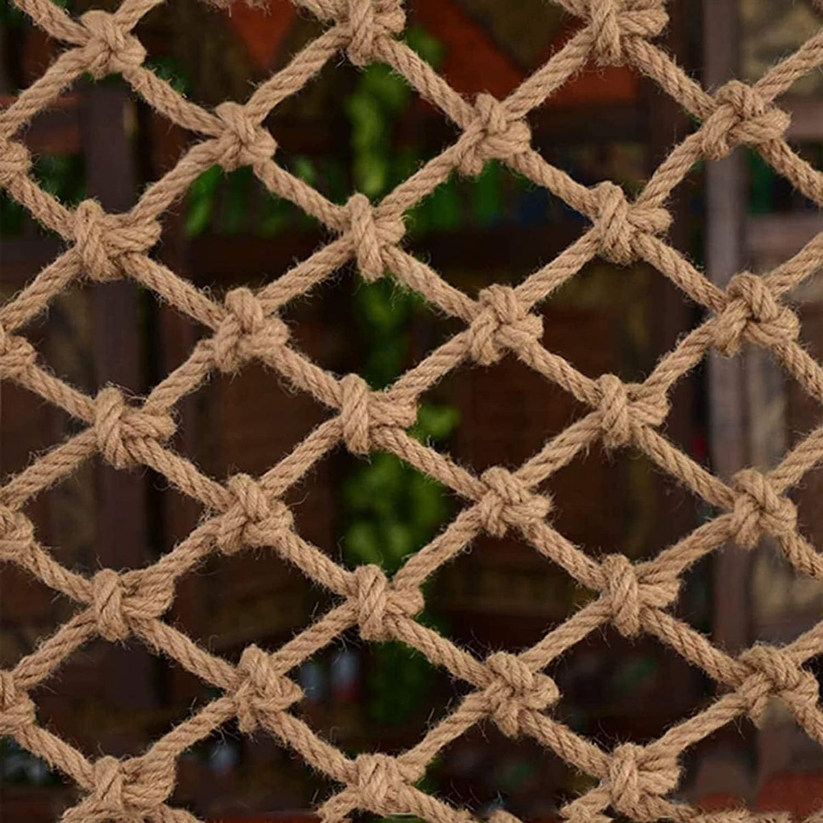 LGLFDJ safety anti-fall jute rope net front view for balcony railing