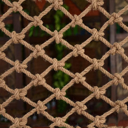 LGLFDJ safety anti-fall jute rope net front view for balcony railing