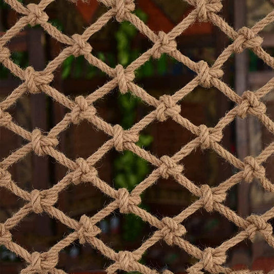 LGLFDJ safety anti-fall jute rope net front view for balcony railing