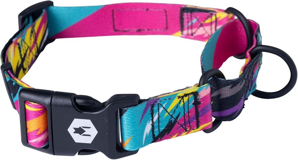 Wolfgang Heavy Duty Martingale Dog Collar with Quick Release Nylon Buckle for Walking & Training, Overland Print, Large - Image 13