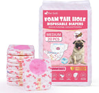 Pet Soft disposable female dog diapers waist size measurement guide illustration