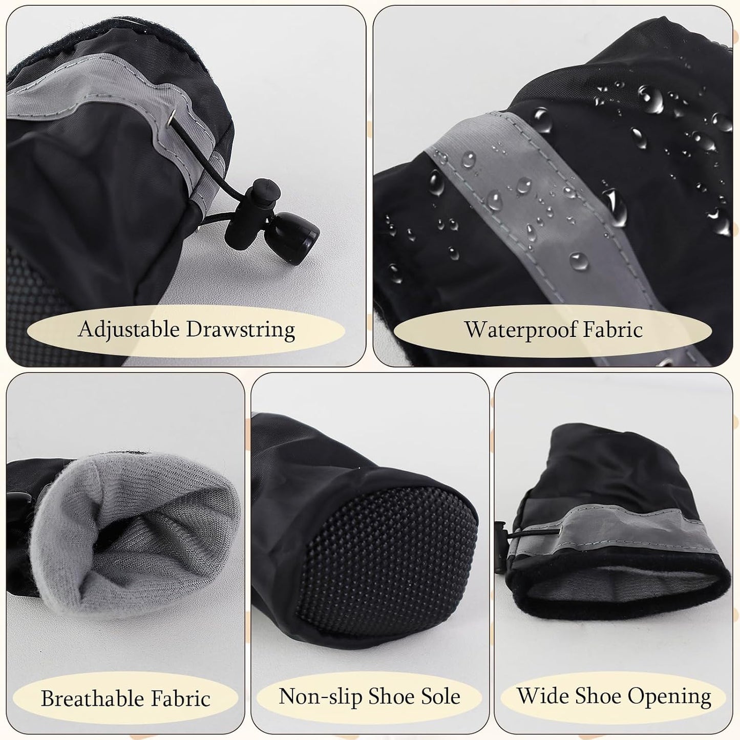 Andiker non-slip rubber sole dog footwear bottom view