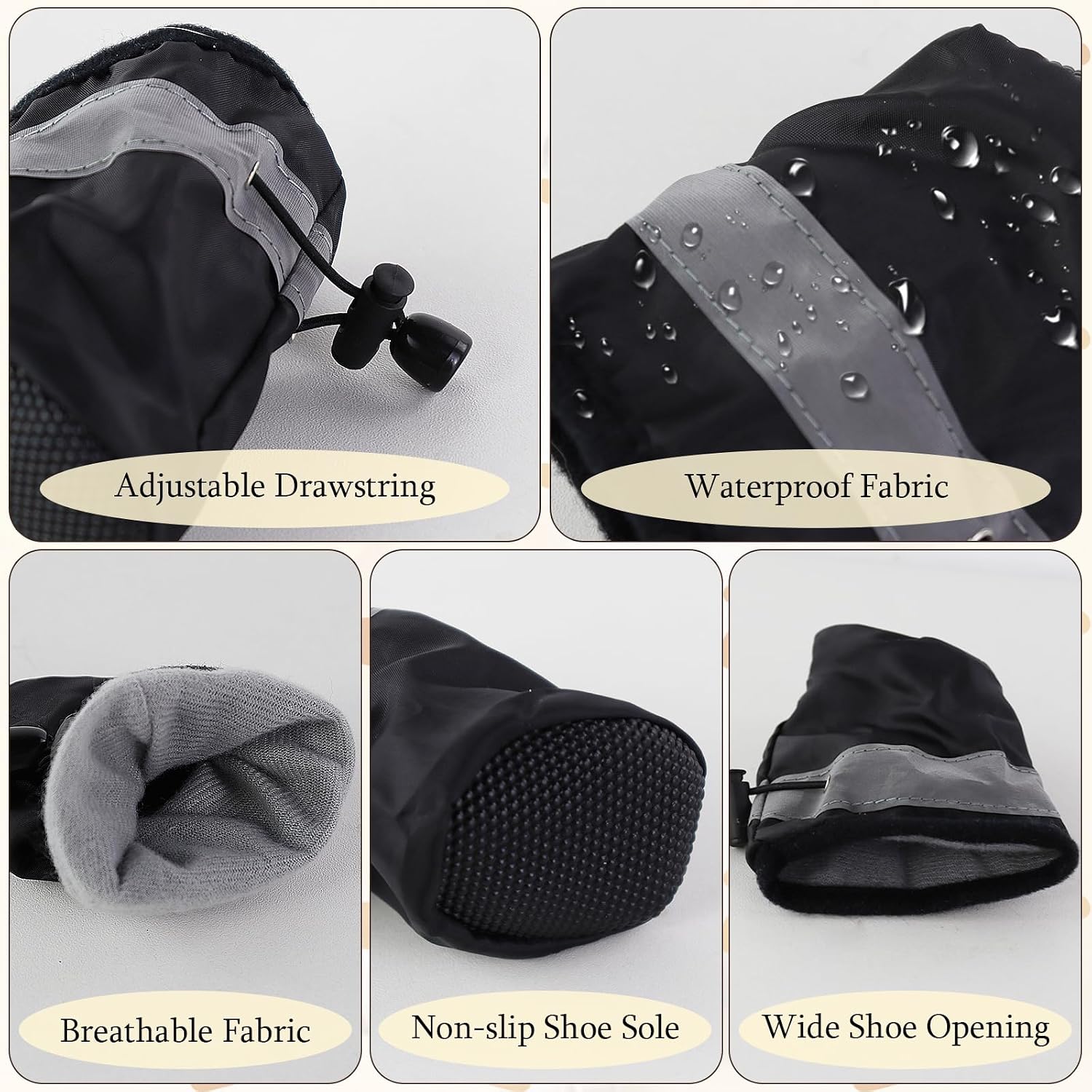 Andiker non-slip rubber sole dog footwear bottom view