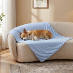 Zomisia cooling blanket for medium dogs front view blue pet mat