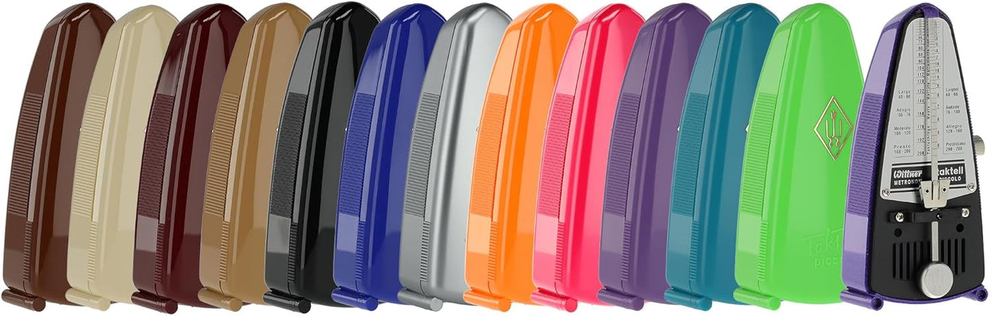 Wittner 836 portable pocket sized acoustic metronome with its protective front cover on.