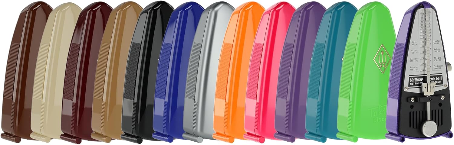 Wittner 836 portable pocket sized acoustic metronome with its protective front cover on.