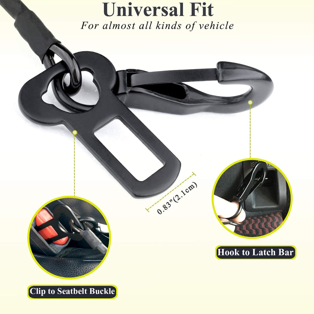 Vivaglory pet safety belt showing Latch bar hook mechanism