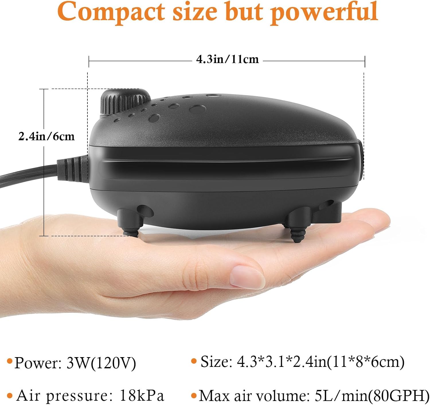Hitop aquarium air pump showing dual outlet design