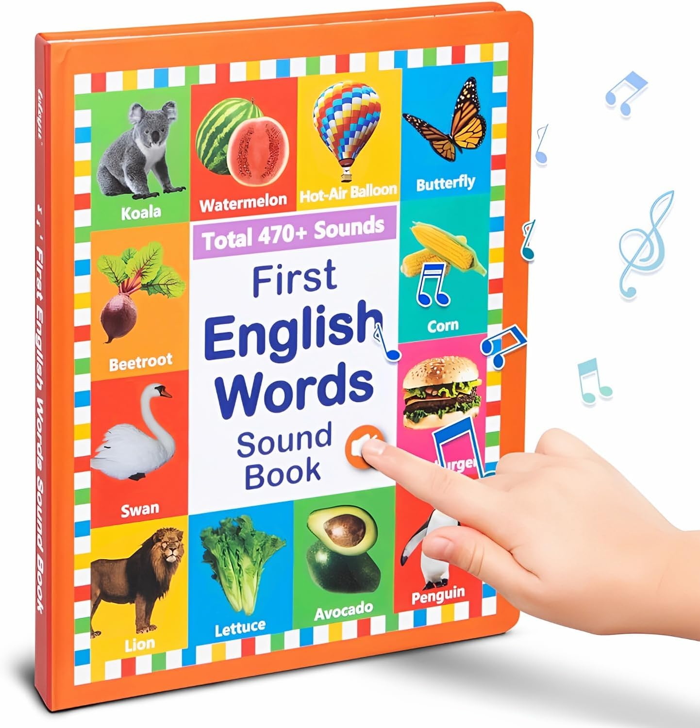 Arnbz My First English Words Sound Book front cover with themes