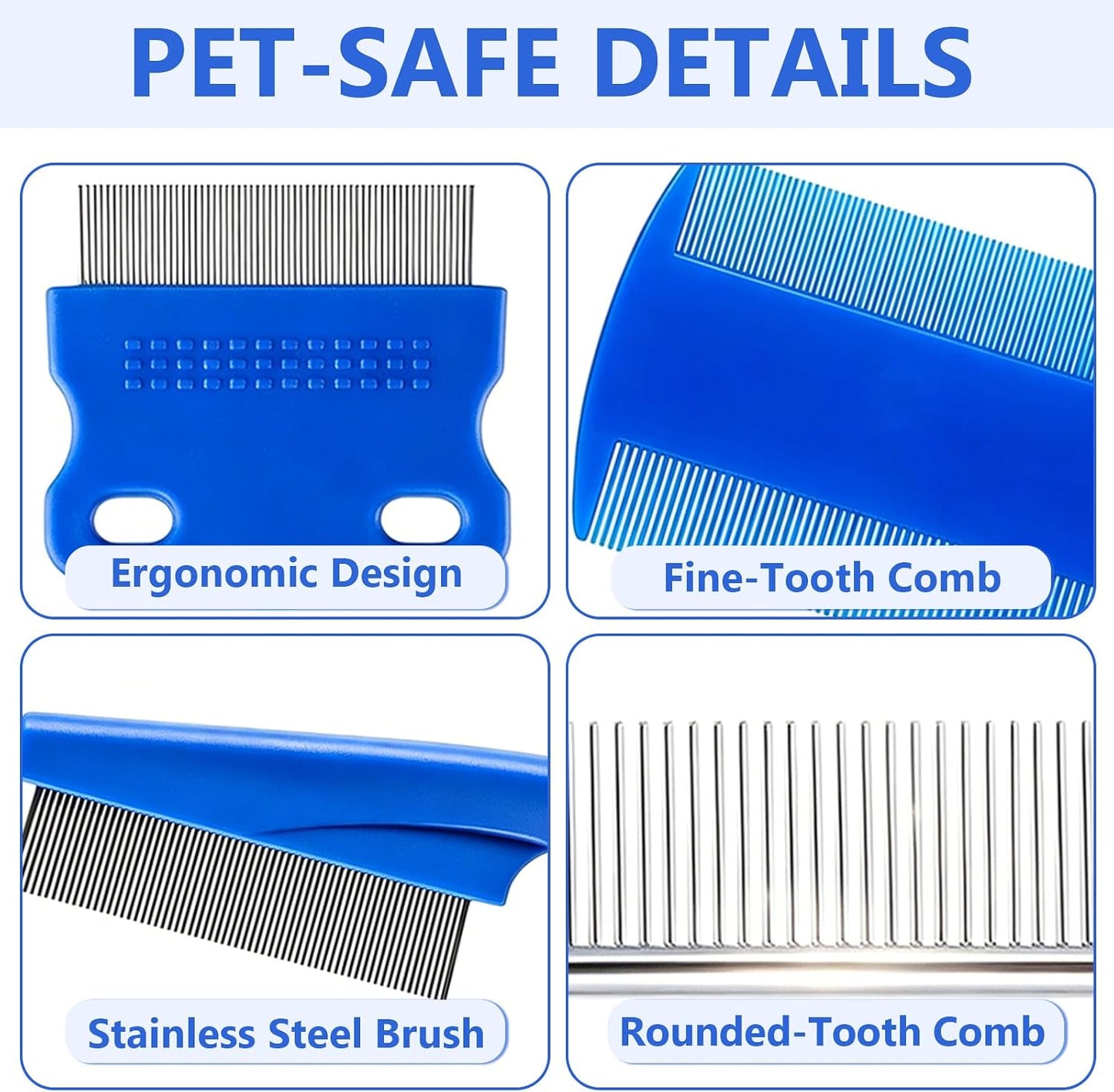 Pet grooming kit with durable plastic handles