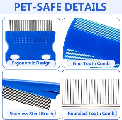 Pet grooming kit with durable plastic handles