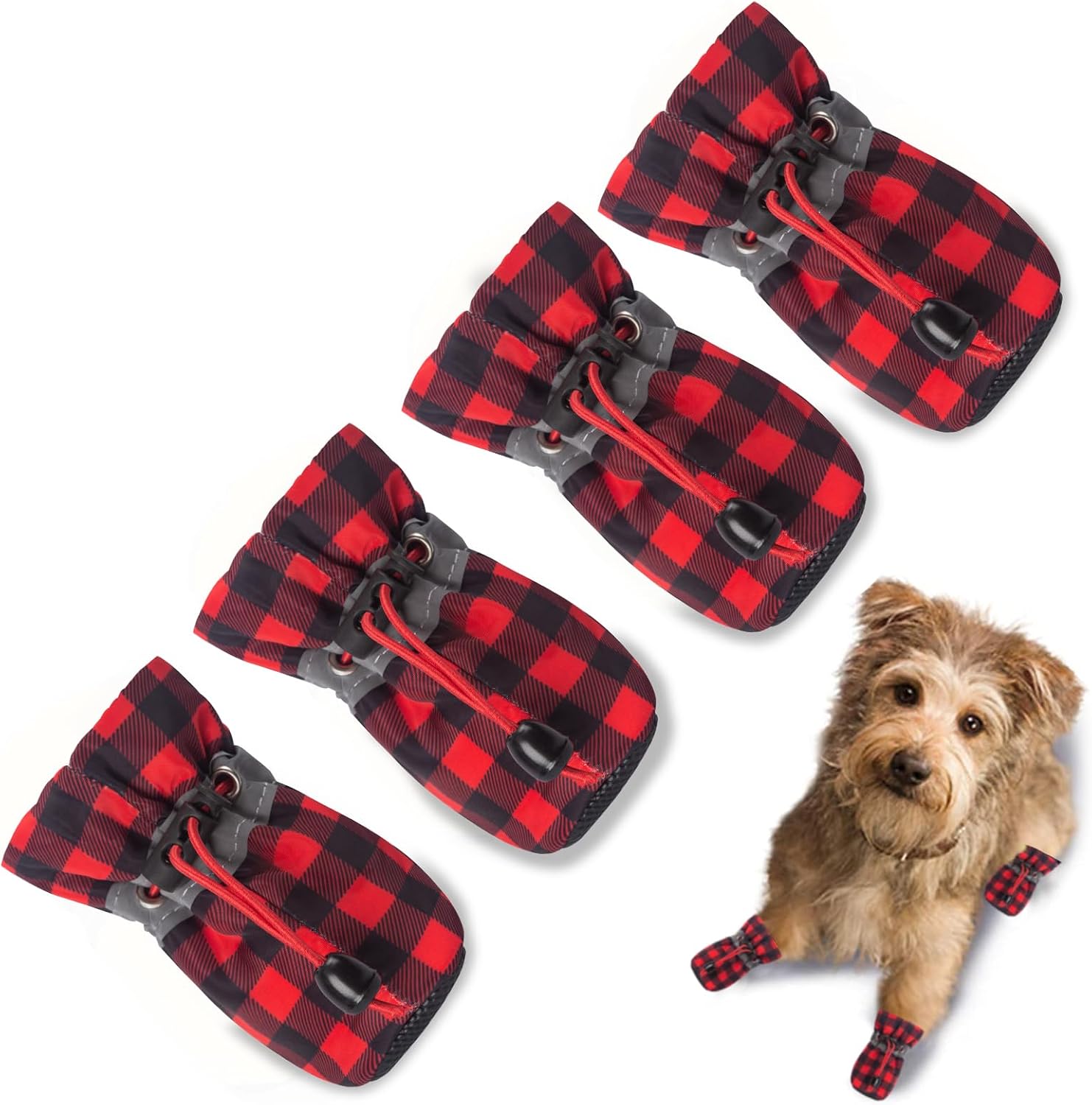 Dog Shoes for Hot Pavement, Summer Dog Boots & Paw Protector, Anti-Slip Sole Dog Booties with Reflective Straps Dog for Small Medium Dogs 4PCS (A-Pink, Size 3: 1.37"(Width)) - Image 10