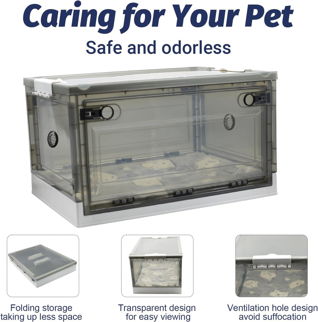 REDDOUDOU pet incubator box with padded cotton mat for newborn kitten care
