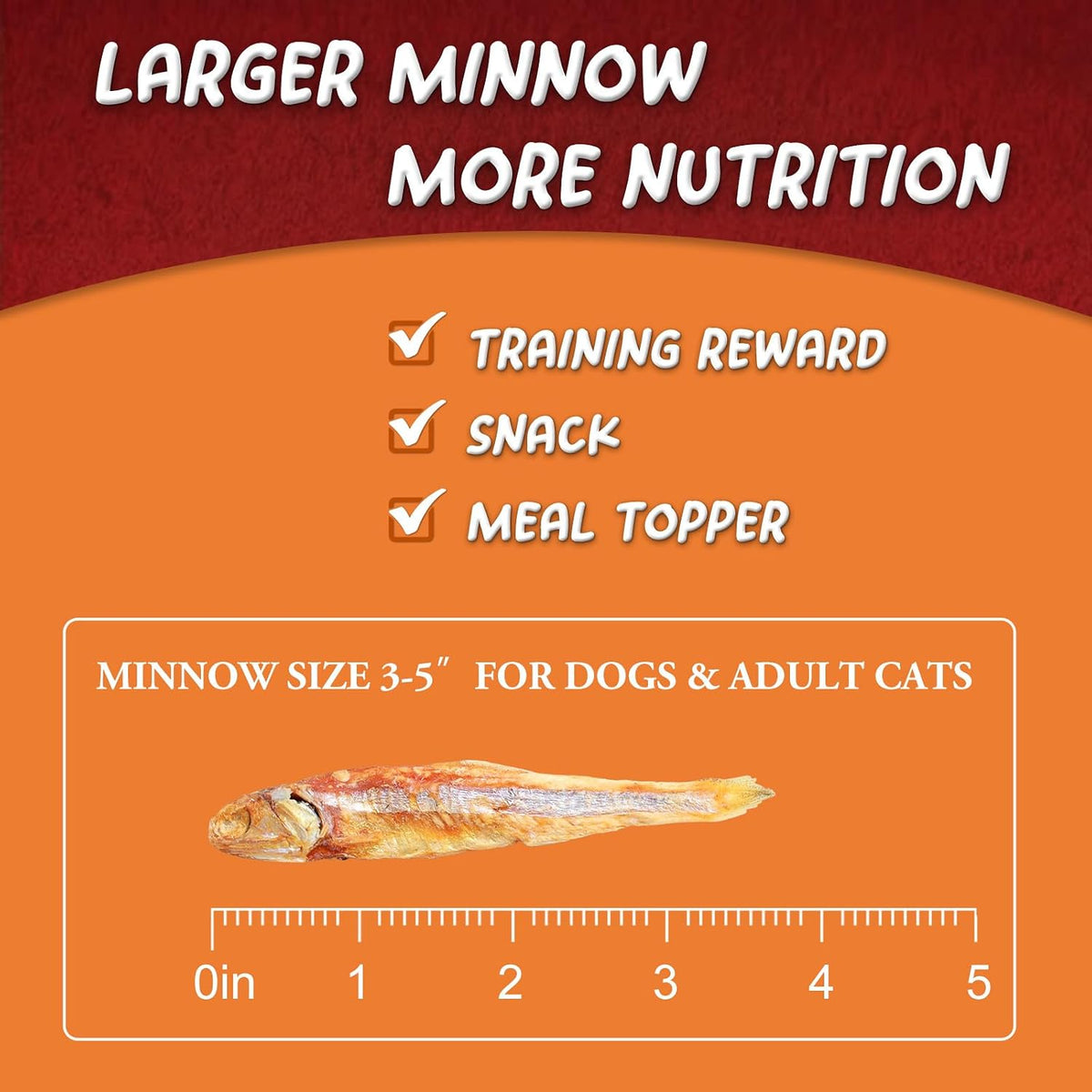 Close up of freeze dried minnow fish treats