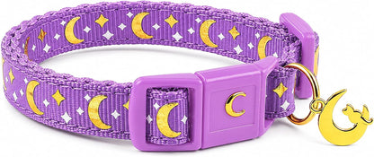 Waaag celestial safety collar for small cats showcasing the adjustable slider detail