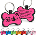 EDSG Personalized Silicone Dog ID Tag front view pink bone shape