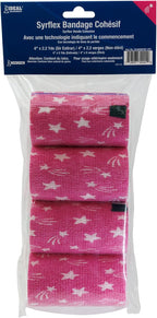 Neogen 4 inch star print cohesive bandage rolls in a set