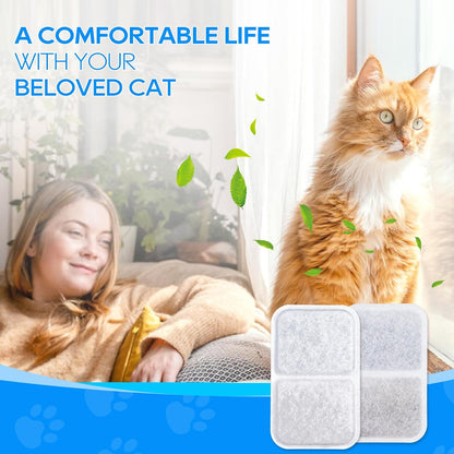 Authentic imported MyfatBOSS pet accessory filter pads displayed alongside the packaging box.