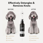 Aumuca leave in pet conditioner spray highlighting the five protein complex formula.