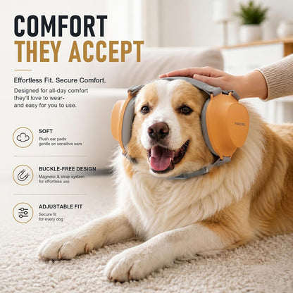 Close up of the high density acoustic foam inside the Pawlyra dog ear cups for anxiety relief.