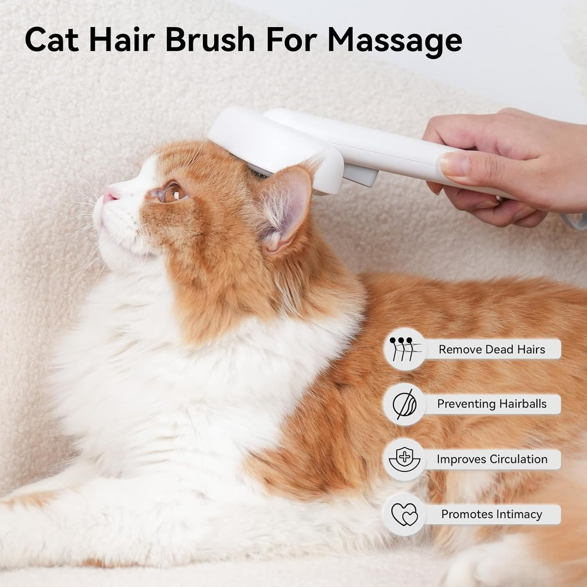 Side view of Aumuca pet shedding brush handle