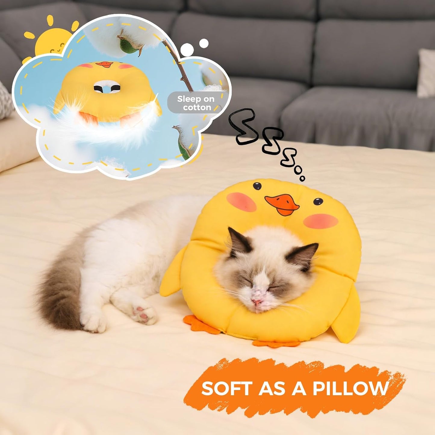 BINGPET anti-licking soft recovery collar worn by a small puppy resting.