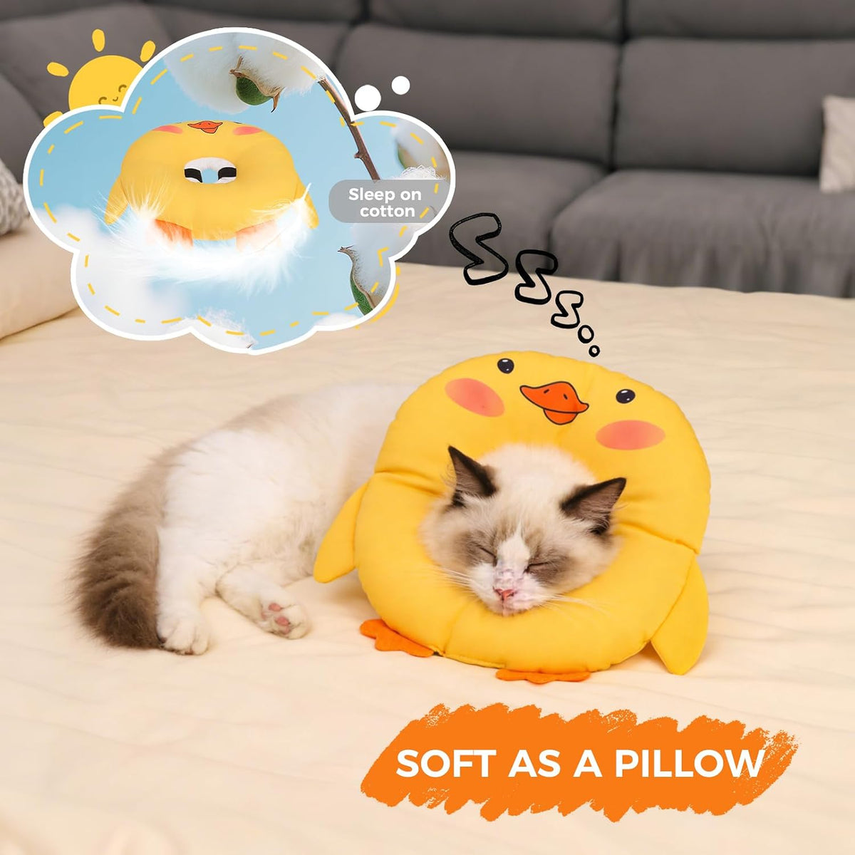 BINGPET anti-licking soft recovery collar worn by a small puppy resting.
