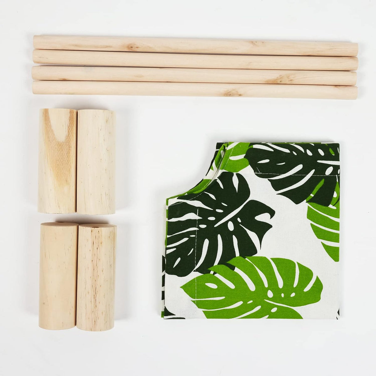 Top view of monstera leaf design on cat hammock bed