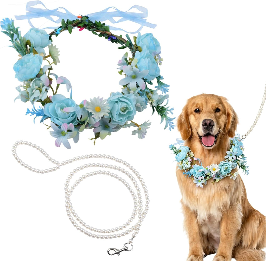 Slcinwzdt authentic USA imported dog flower collar packaging details highlighting luxury pet styling.