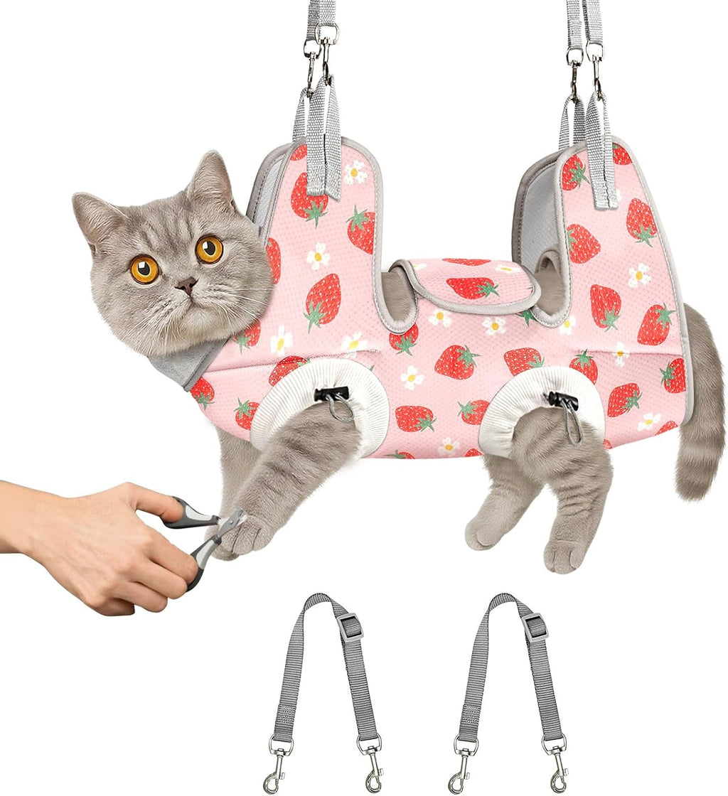 Supet Cat Grooming Hammock Harness for Nail Trimming, Cat Grooming Hanging Sling for Nail Clipping, Pet Restraint Holder for Cutting Nails, Medicine, Ear & Teeth Cleaning, Eye Care (Grey M) - Image 9
