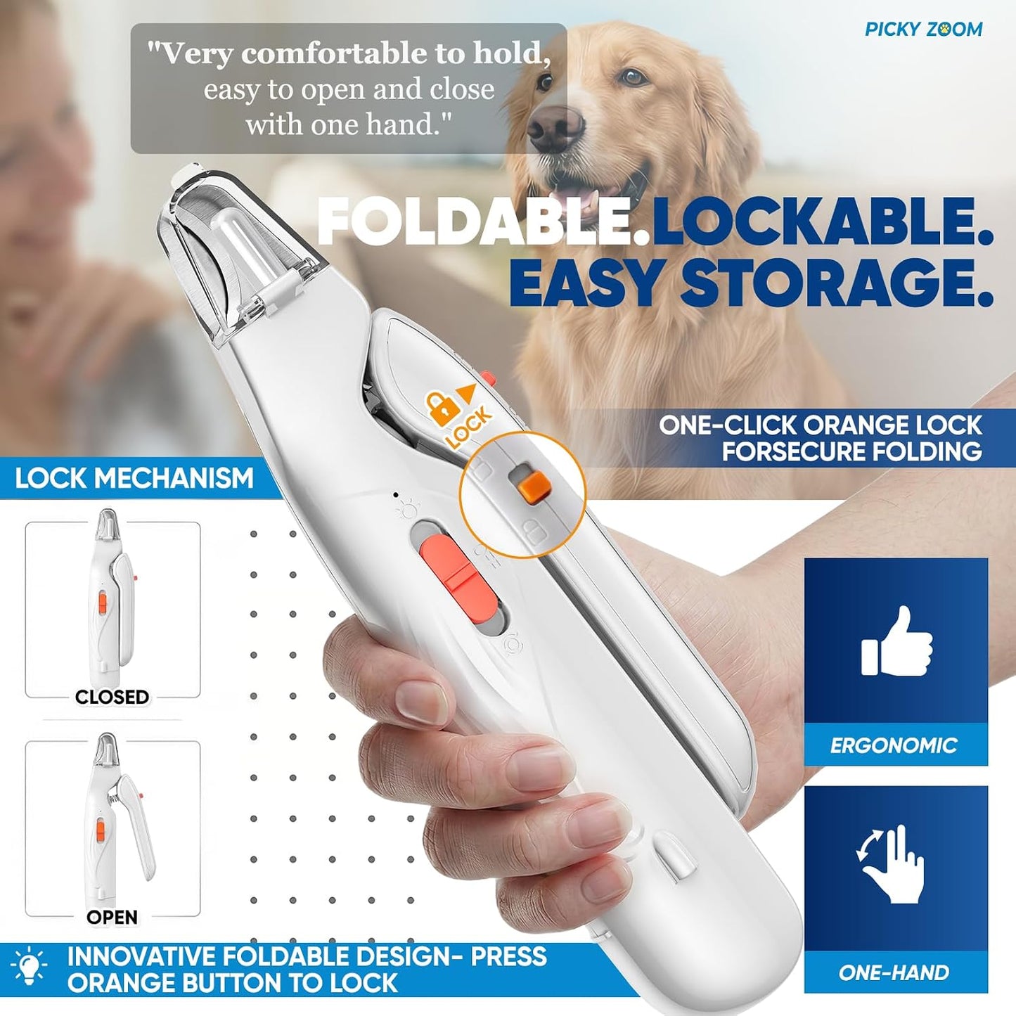 2-in-1 Dog & Cat Nail Clippers and Grinder with Light - Upgraded Safety Guard to Avoid Overcutting, Sharp Blade, Painless Quiet Pet Nail Claw Trimmers, Professional Grooming Tool for Large Small Pets - Image 9