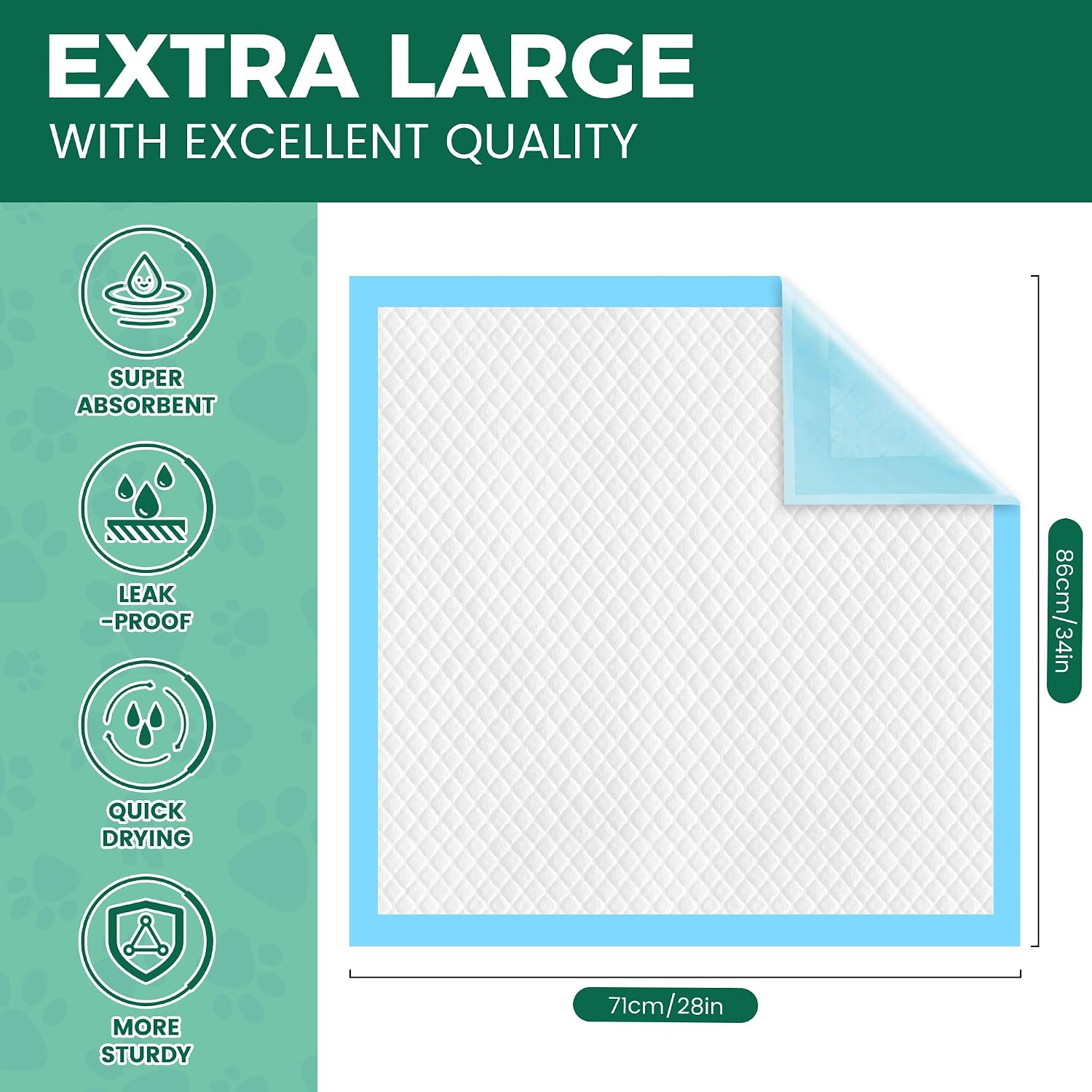 Six layer super absorbent polymer technology demonstration on disposable dog potty mats