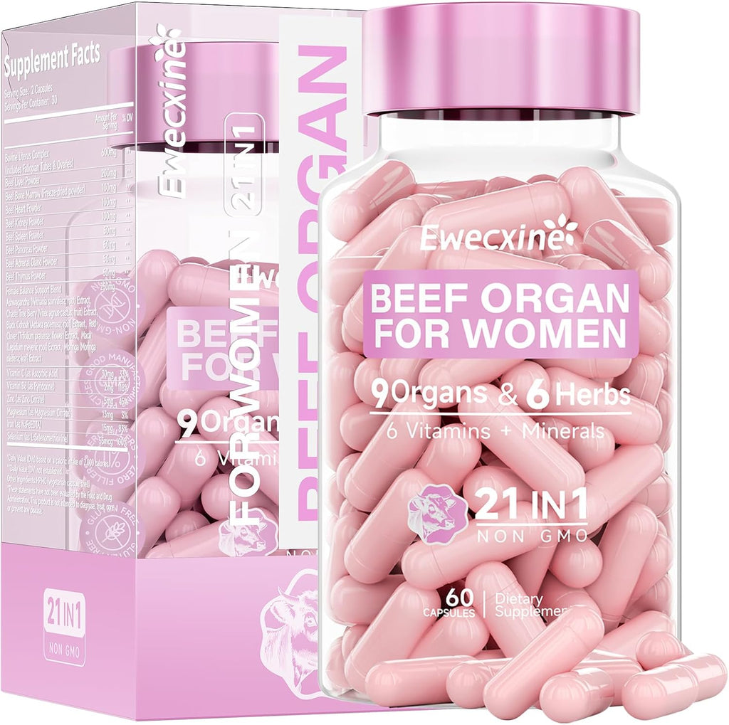 Ewecxine Women's Beef Organ Herbal Complex front view bottle