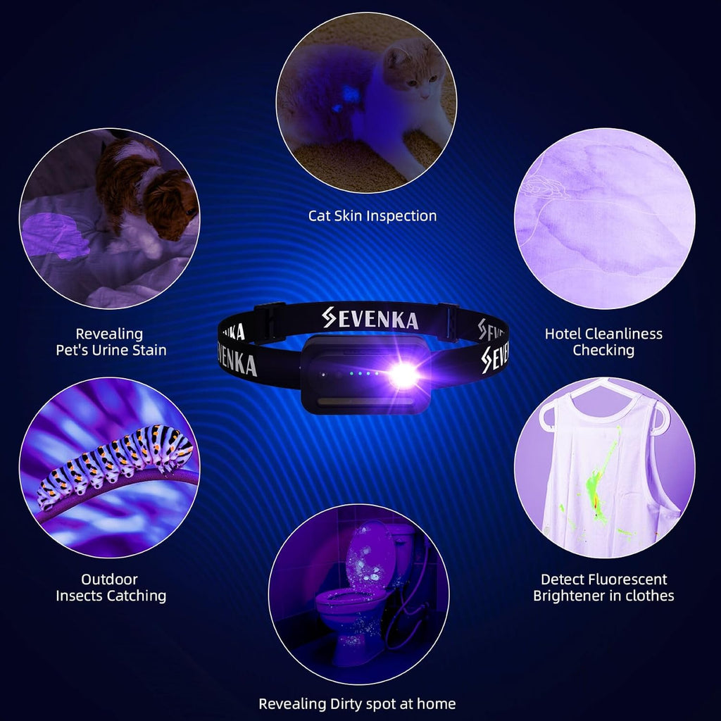 Mini ultraviolet blacklight demonstrating the forty-five degree adjustable tilt functionality for angled beams.