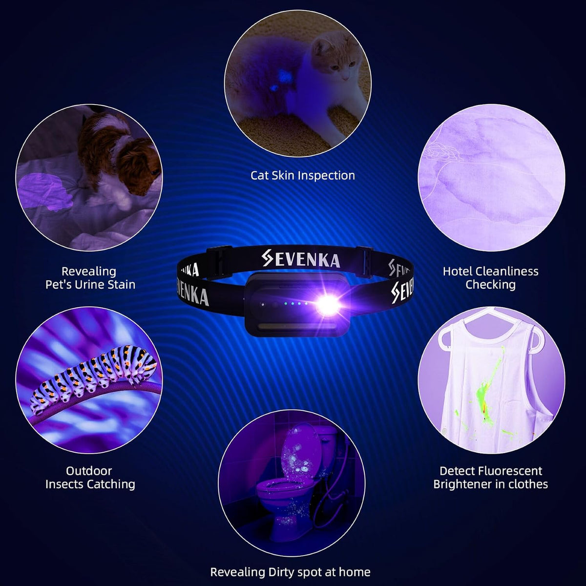 Mini ultraviolet blacklight demonstrating the forty-five degree adjustable tilt functionality for angled beams.