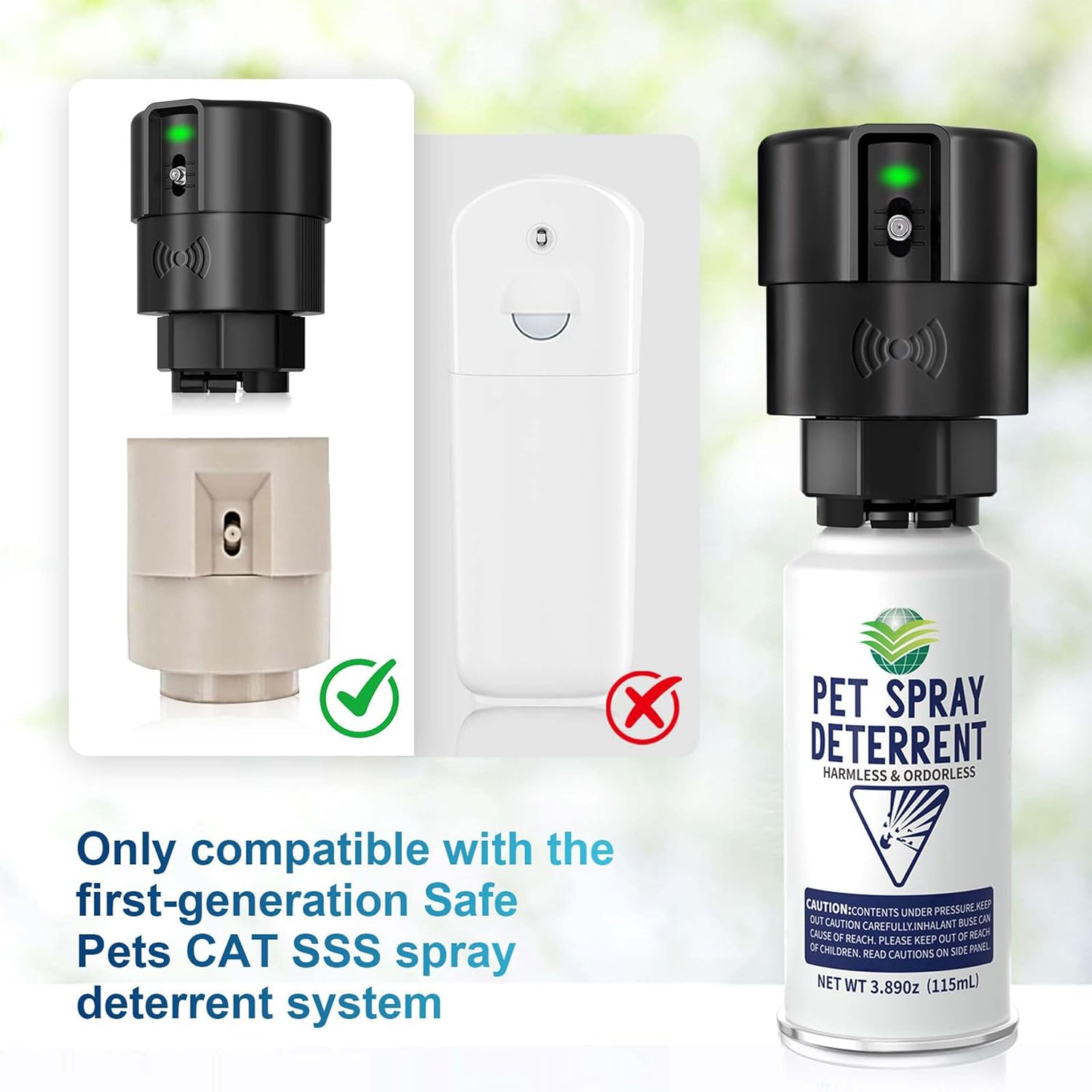 Automatic indoor pet spray deterrent canister for cat and dog training