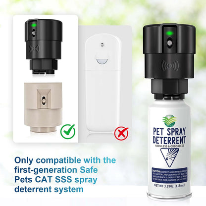 Automatic indoor pet spray deterrent canister for cat and dog training