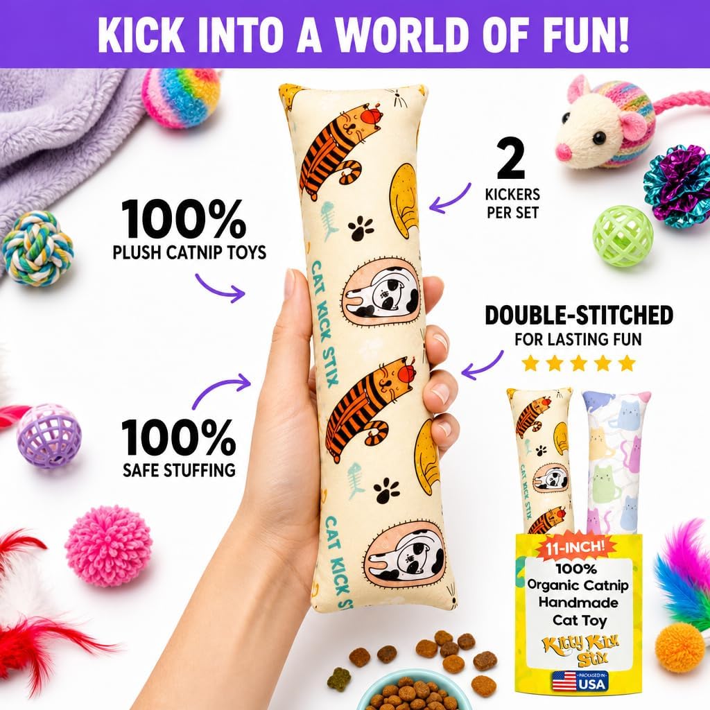 Double stitched durable cat and kitten toy