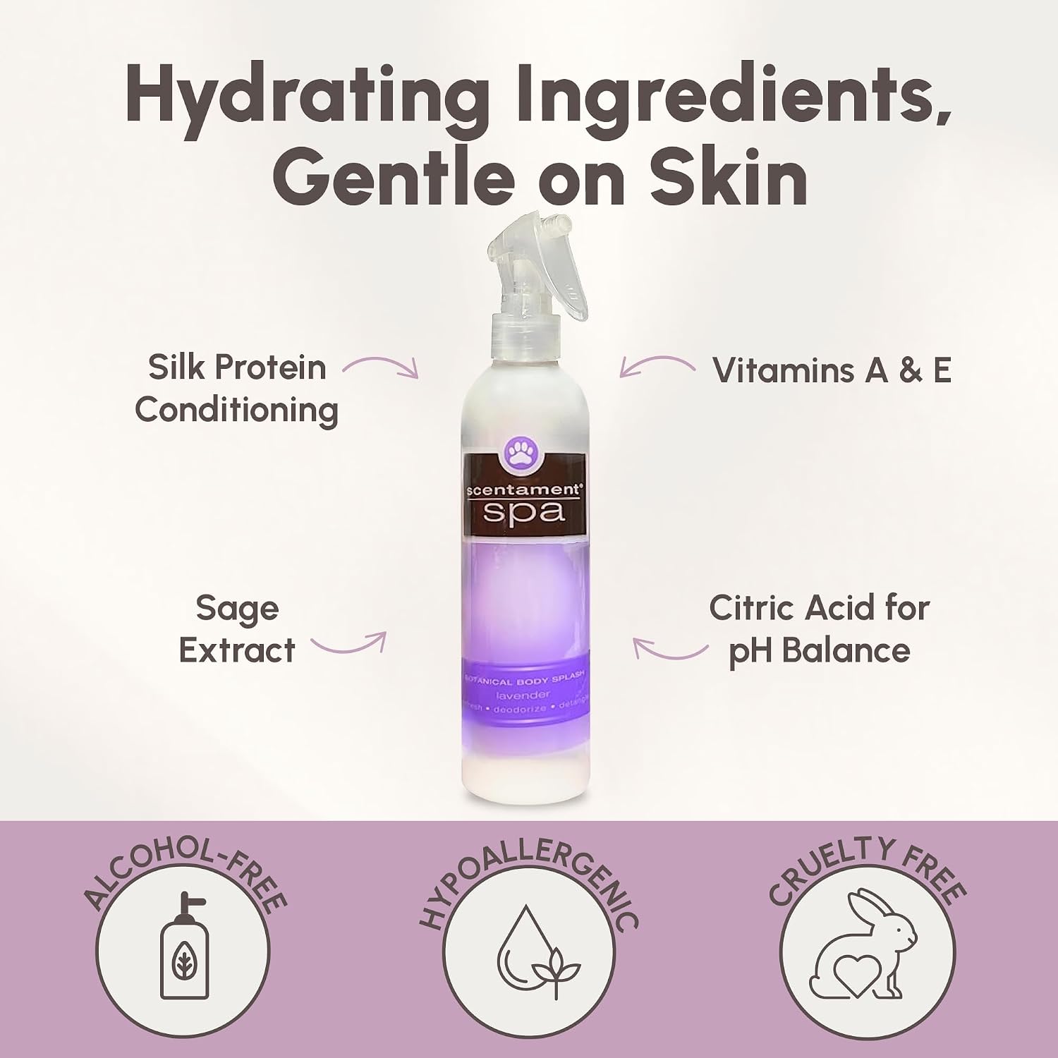 Alcohol free pet grooming spray for static control and coat conditioning