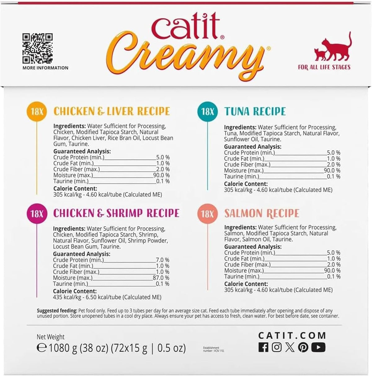 Catit grain free wet cat treats squeeze tubes being hand fed to a cat.