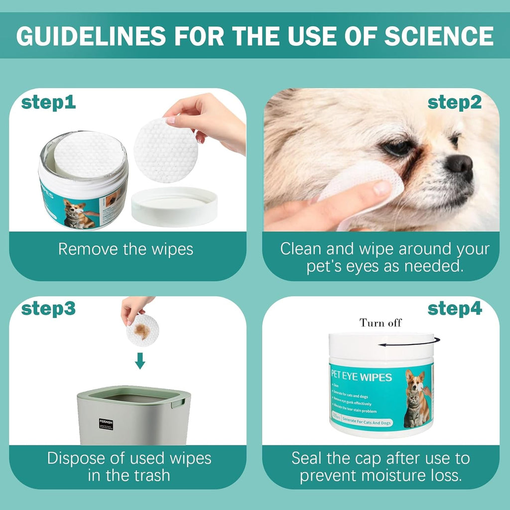 Authentic imported USA pet hygiene wipes for gentle tear stain care