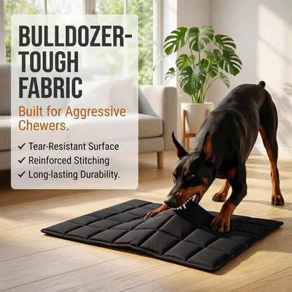 Chew Proof Dog Crate Pad - Indestructible Durable Crate Pad for Aggressive Chewers, Quilted Washable Waterproof Tough Kennel Mat, Replacement for Cage Tray, Indoor & Outdoor, 24.5"x33", Black - Image 9