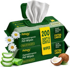 Petazy Pet Wipes for Dogs and Cats - 400 Count (8x8in) Hypoallergenic, Deodorizing Dog Wipes for Paws, Ears and Butt | XL with Aloe & Coconut Oil, Lavender Scented | Includes 4 Grooming Glove Wipes - Image 10
