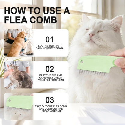 HOP flea comb removing parasites from pet fur