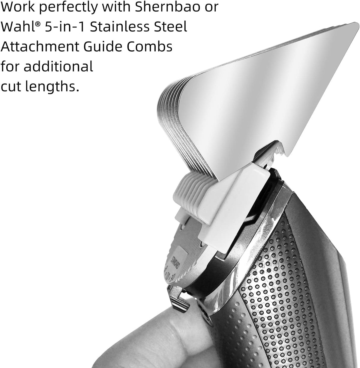 Shernbao adjustable grooming blade showing standard size markings for pet hair trimming