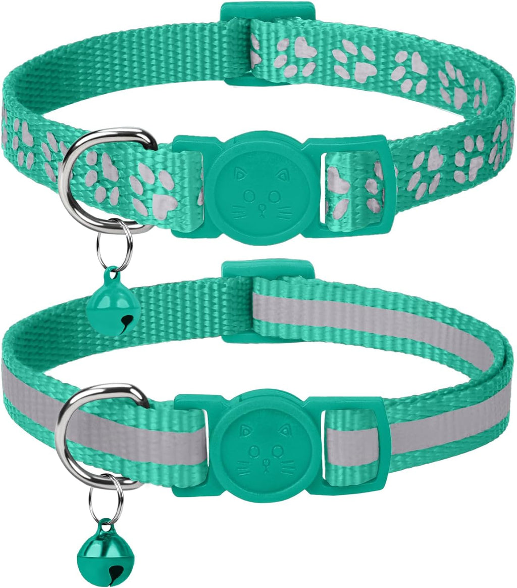 Taglory 2 Pack Reflective Breakaway Cat Collar with Bell, Orange - Image 14